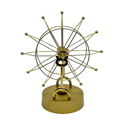 Perpetual Motion Desk Decor (Gold Orbit Wheel)