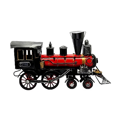 Vintage Tin Steam Locomotive Model — Red & Black
