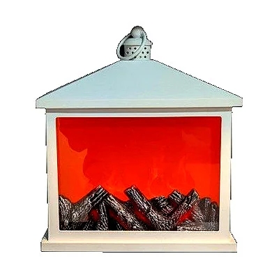 LED Fireplace Style Lantern (White)